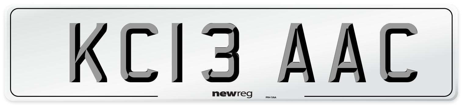 KC13 AAC Number Plate from New Reg